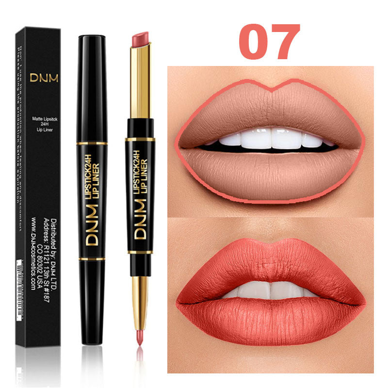 12 Colors Matte Lipstick Lip Liner 2 In 1 Lasting Makeup Double Head Lipliner Lip Stain Durable Waterproof Lip Cosmetic