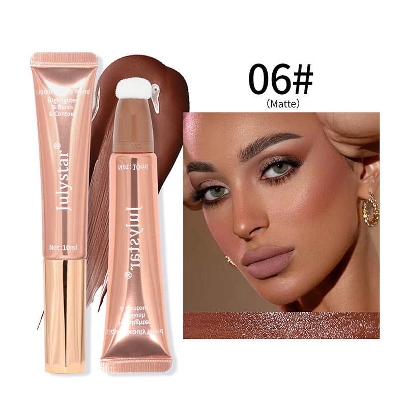 Shimmer Liquid Blush Highlighter Natural Matte Brighten Face Bronze Contour Pen Cushion Blusher Stick Rouge Rubor Korean Makeup