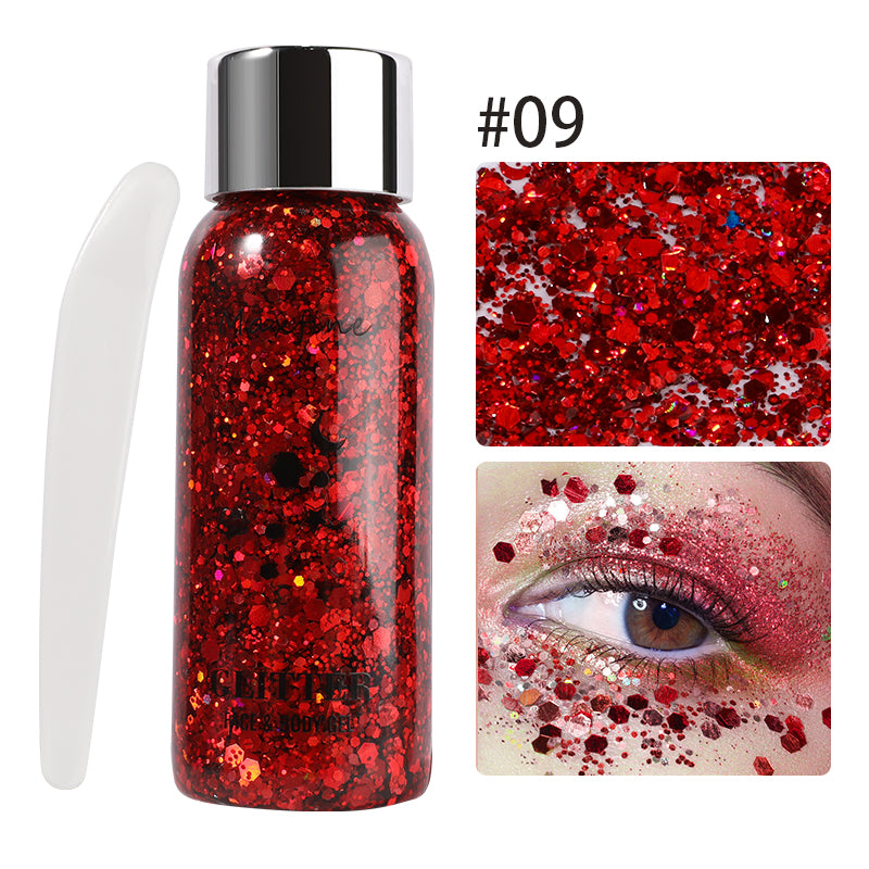 Body Face Glitter Gel Long Lasting Waterproof Eye Hair Eyeshadow Multifunctional Party Stage Deco Makeup Cosmetics
