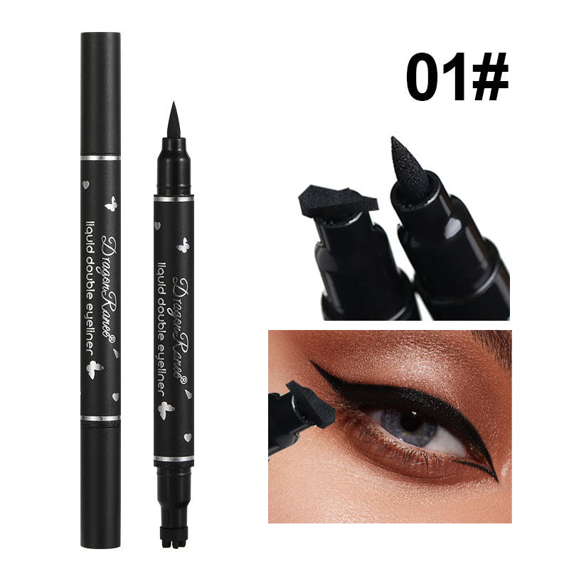 2 IN 1 Butterfly Seal Eyeliner Pen Star Moon Stamp Long-Lasting Waterproof Black Liquid Eye Liner Pencil