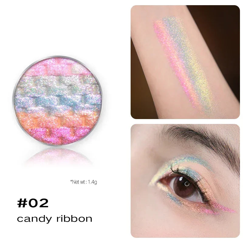 Rainbow Duochrome Eyeshadow New 5 Colors Shimmer Multichrome Long-lasting Eye Shadow Cosmetic Makeup for Women