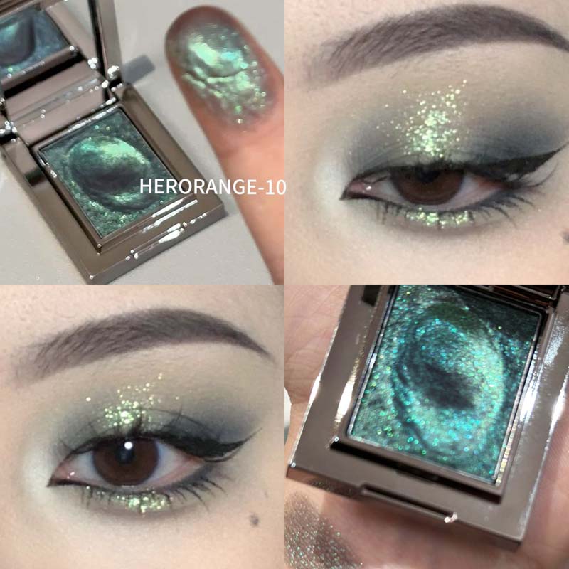 Metallic Glitter Eyeshadow Cream Sparkling Mousse Shimmer Highlighter Pressed Pigments Ice Purple Pearlescent Eyeshadow