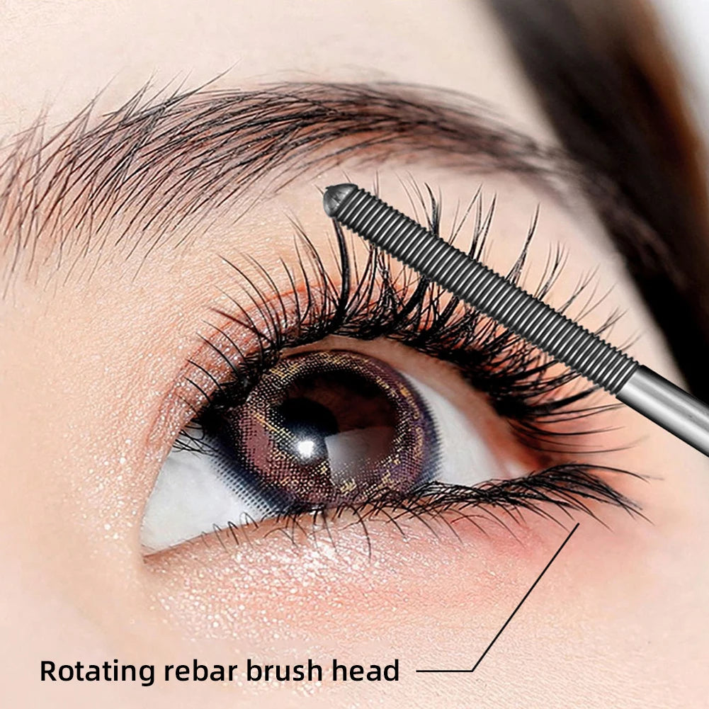 Eyelash Primer Mini Steel Tube Mascara Natural Black 3D Silk Fiber Eyelash Primer Non Smudging Long-lasting Eyelash Long-lasting