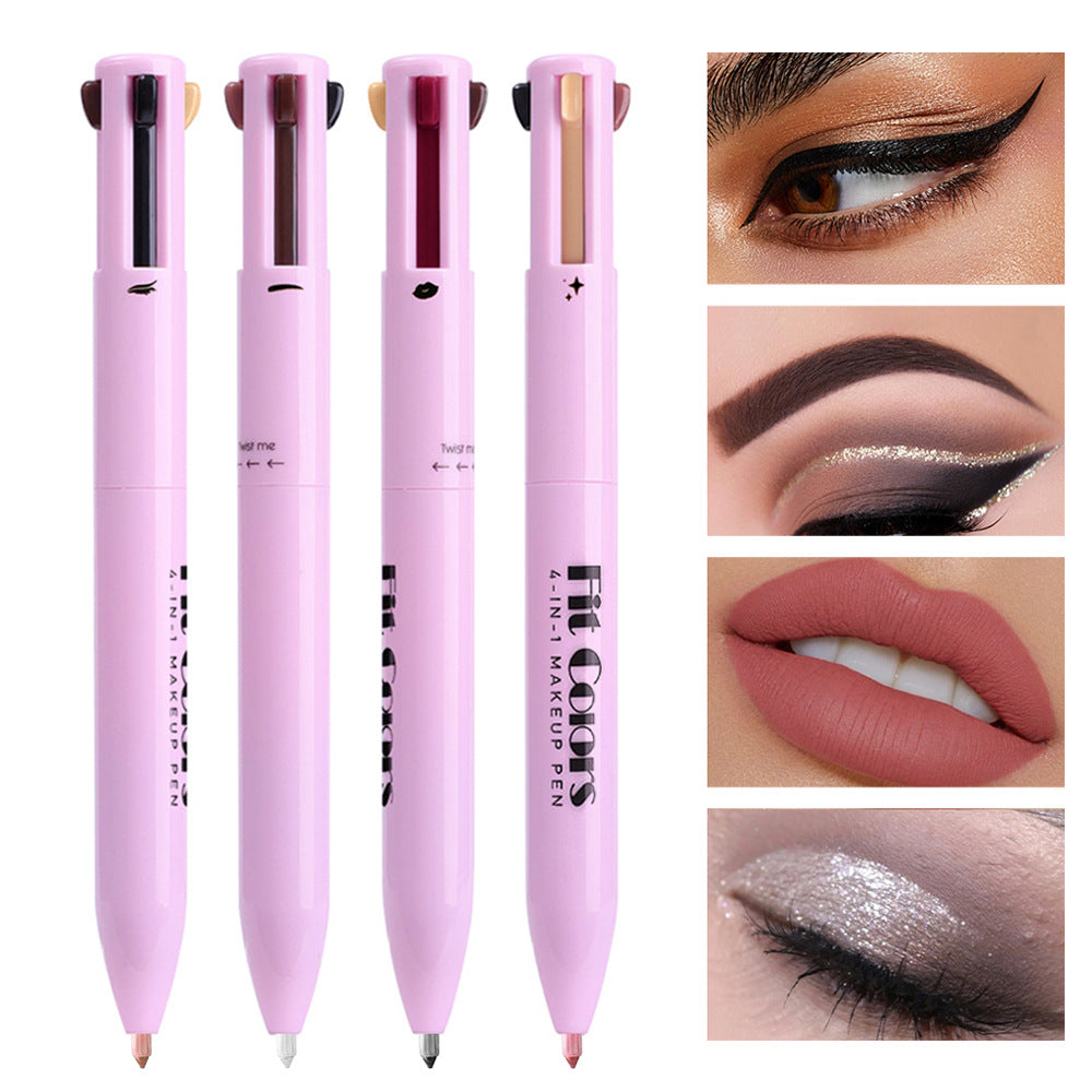 4-in-1 Multi-Function Makeup Pen - Eyeliner Lip Liner Eyebrow Pencil Highlighter & Eyeshadow All-in-One Beauty Tool