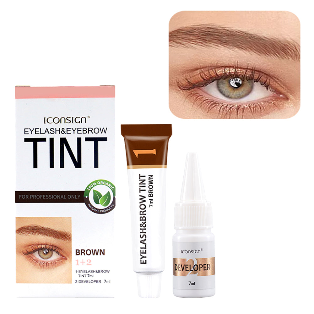 Eyelashes and Eyebrow Tint Dye Eyebrow Dye Waterproof Long-lasting Eyebrow Brow Kit Semi Permanent Eyebrow black brown