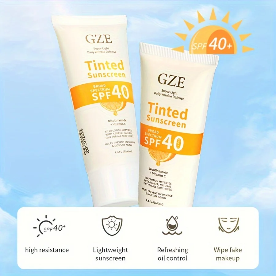 Vitamin C Tinted Sunscreen with SPF 40 | Hydrating Mineral Sunscreen With Zinc Oxide & Titanium Dioxide | Healthy Glow