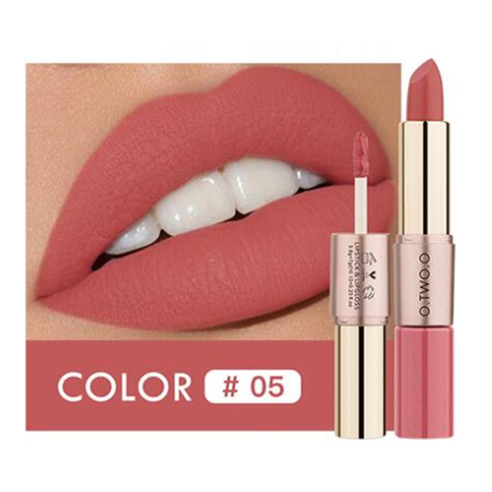 O.TWO.O 2 in 1 Matte Lipstick Lip Gloss Cosmetics Waterproof Pintalabios Batom Mate Lips Makeup Rouge  Lip Stick
