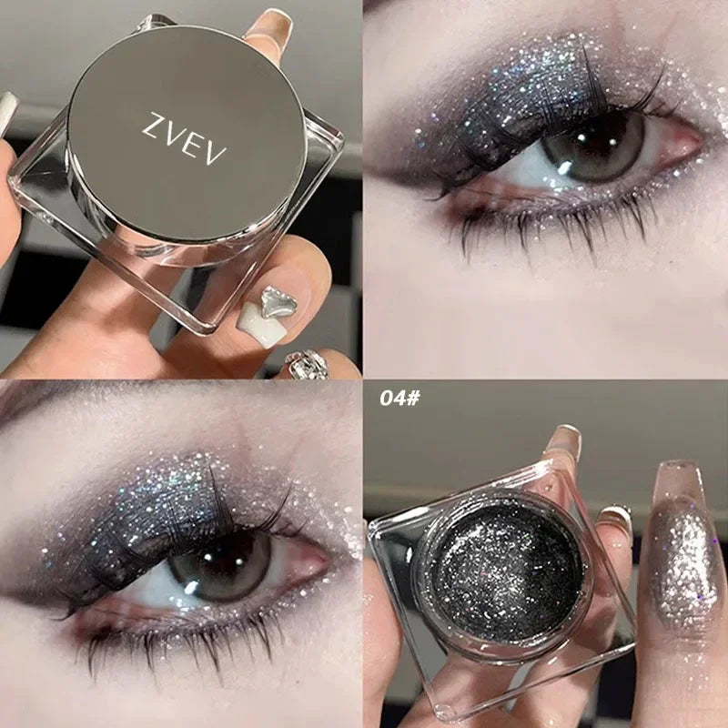 Liquid Gel Eyeshadow Pearl Glitter Body Highlighter Monochrome Diamond Shimmer Silkworm Brighten Highgloss Sequins Quick Drying