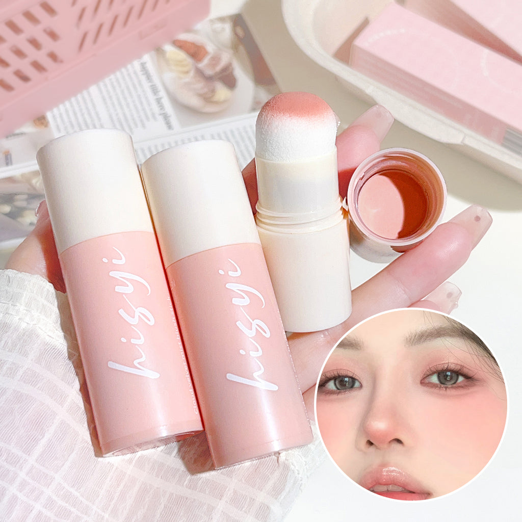 Soft Fog Blush Stick - Energetic and Bouncy Korean Style Brightening  Dual-Use for Lips and Cheeks