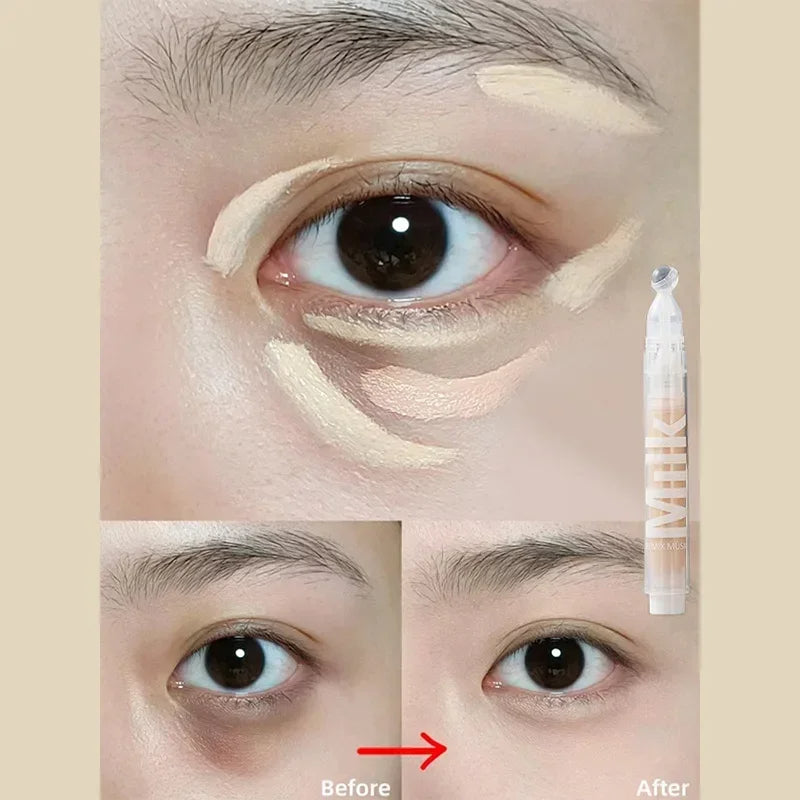 3 In 1 Milk Concealer Under Eye Tint Brighten Sunshine Foundation Skin Repaire Lighten Acne Mark Moisturizing Oil-control Makeup