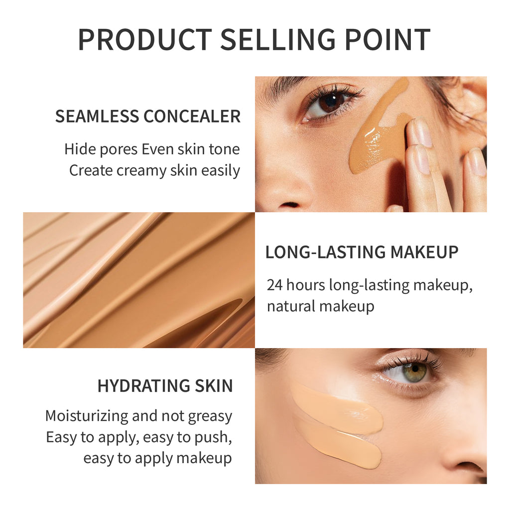 Waterproof Matte Liquid Foundation Makeup Cream Cover Dark Circle Corrector Concealer Whitening Face Foundation Cosmetics