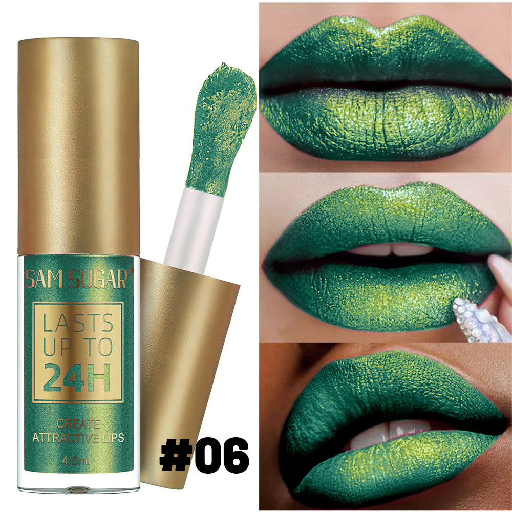 6 Colors Chameleon Lip Gloss Long Lasting Waterproof Non Stick Cup Sweat Proof Pearl Shine Lipstick For Women makeup Cosmetics