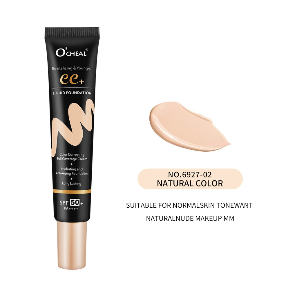 BB Cream Face Full Concealer Brighten Makeup Base CC Cream Longlasting Liquid Foundation Cream for Waterproof Face High Coverage
