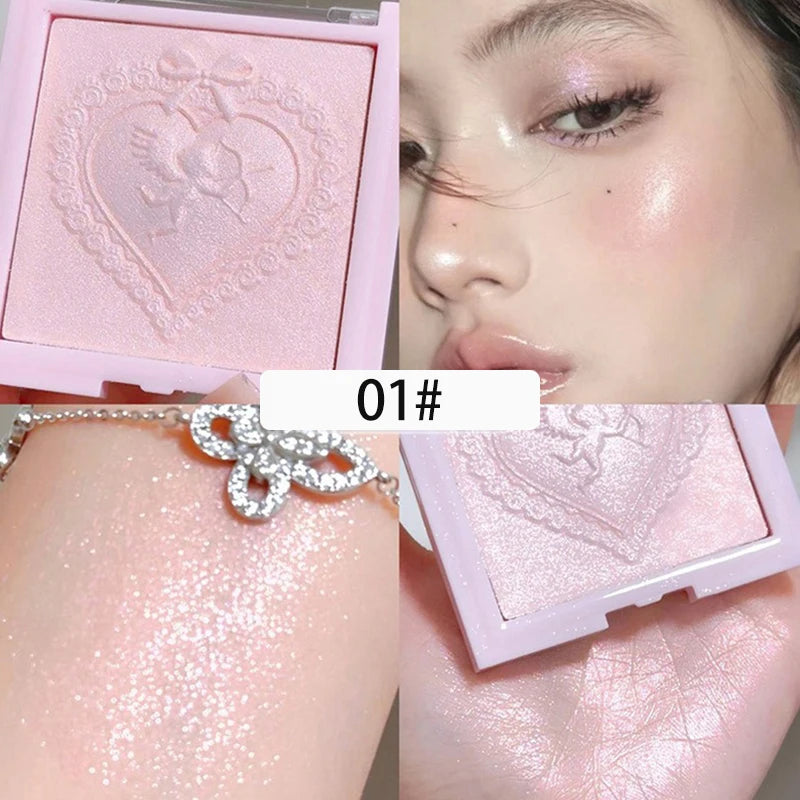 Love Angel High Gloss Powder Highlighter Makeup Palette Peach Fairy Glitter Body Bronzer Highlight Contour Illuminator Makeup