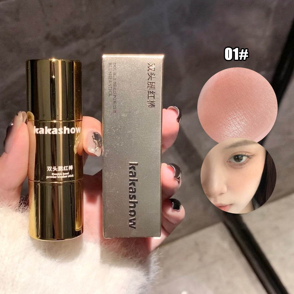 Double-ended Blush Stick Sponge Soft Face Brightening Low Saturated Blusher Cream Peach Pink Cheek Tint Korean Makeup Cosmetics