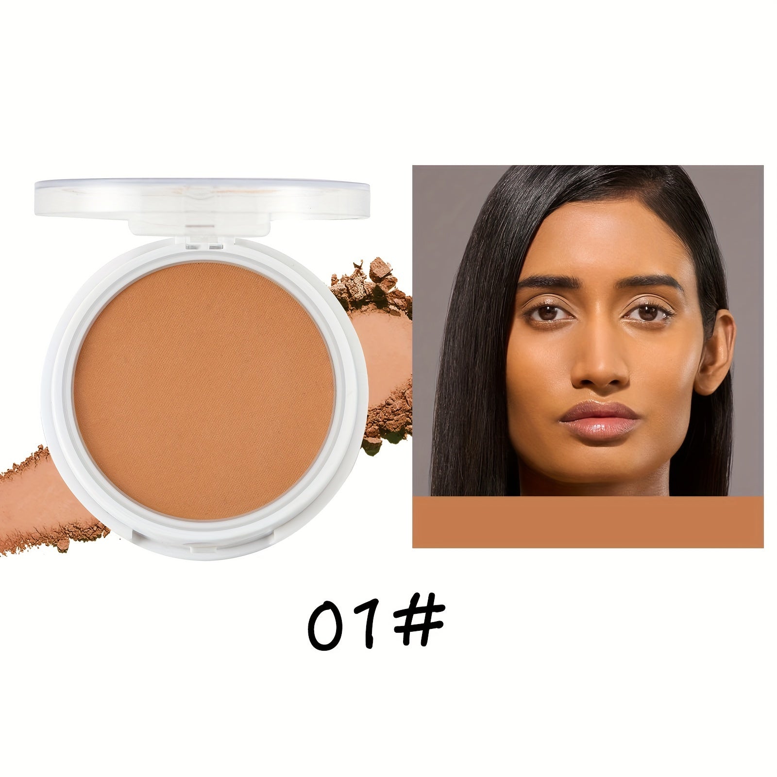 Wheat Bronzing Powder for Dark Skin Matte Finish Sweatproof &amp Oil Dark Foundation Concealer Powder Puff And Mirror