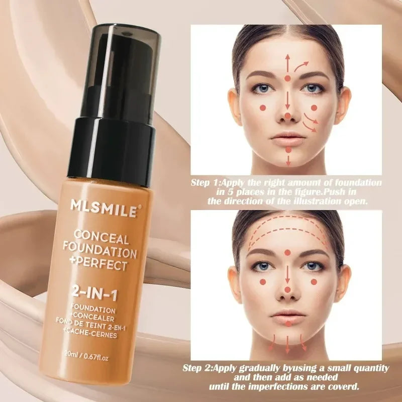 Full Coverage Matte Base Waterproof Face Foundation Cream Oil-Control Matte BB Cream Lasting Liquid Concealer Face Makeup Women