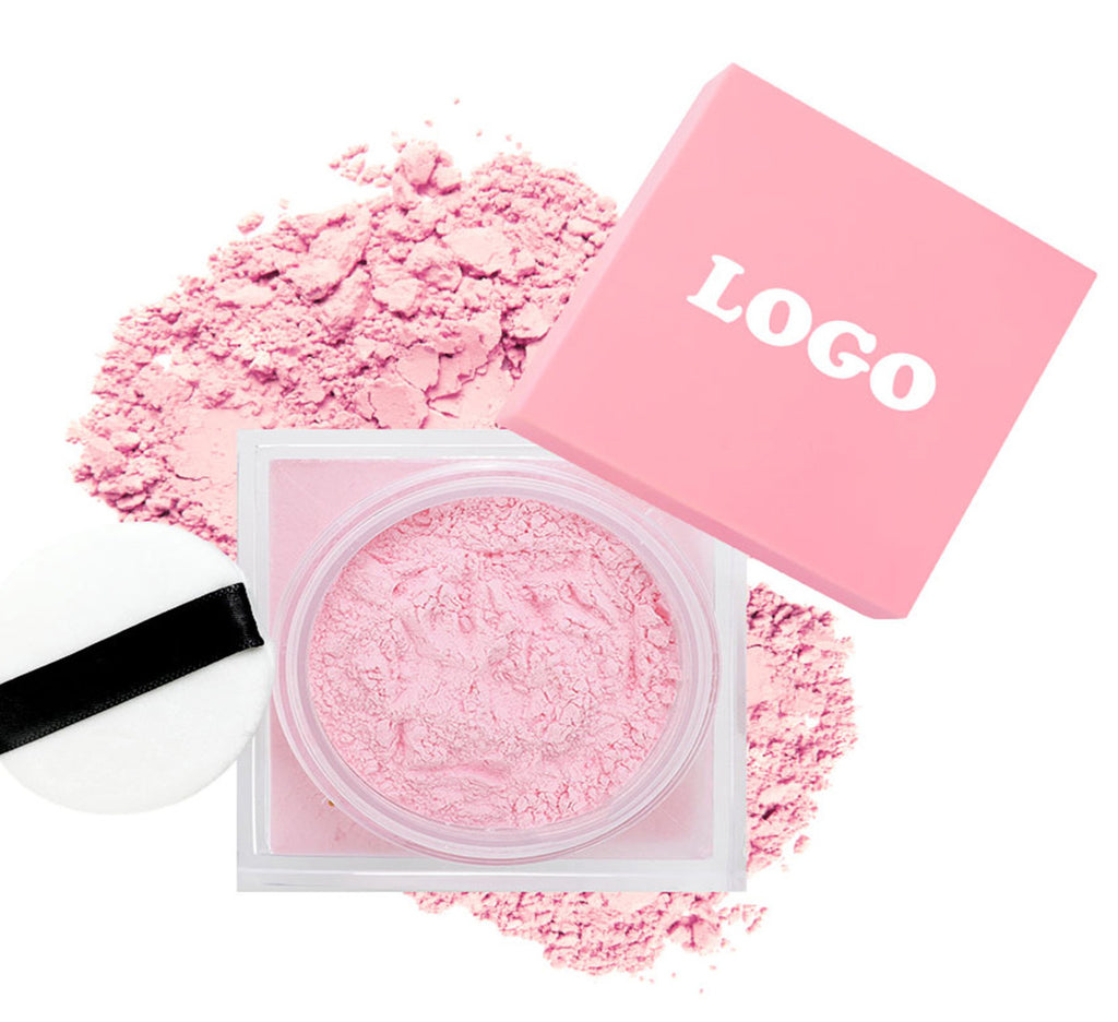 Loose Setting Powder Face Makeup Foundation Vegan Cosmetics Natural Pink Package Matte Compact Powder Loose Setting Powder Face Makeup Foundation Vegan Cosmetics Natural Pink Package Matte Compact Powder Custom Logo