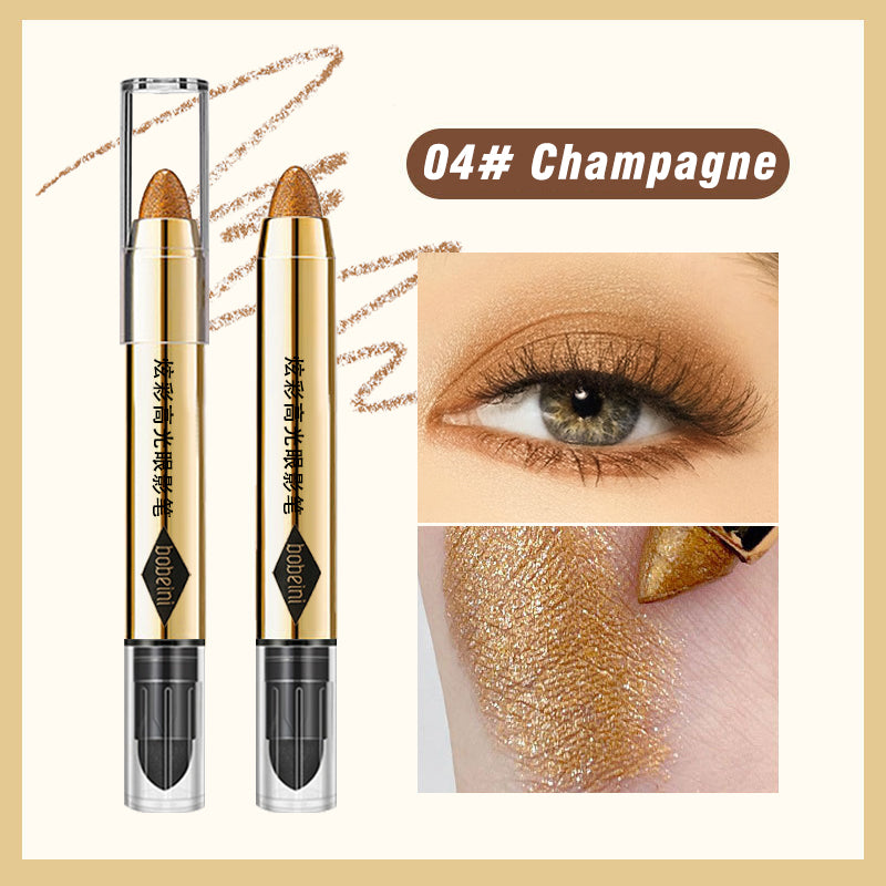 Dual-Ended Highlighter Eyeshadow Pencil – Shimmering  Brightening  Long-Lasting  Non-Smudge  Pearlescent Glow Stick for Makeup