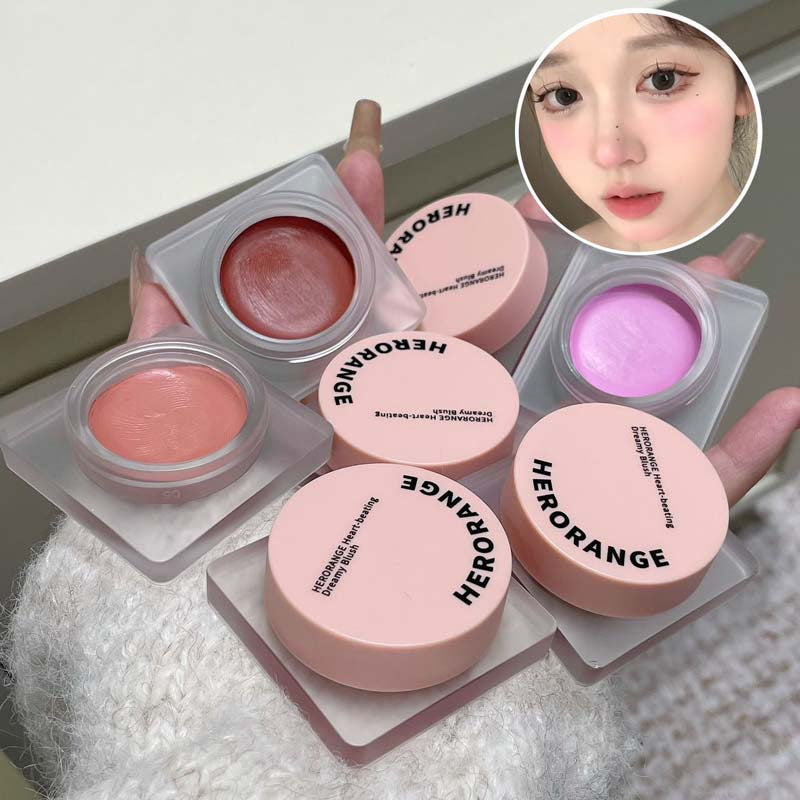 Monochrome Powder Blusher Cream Brightening Whitening Purple Lip and Cheek Dual-use Matte Natural Rouge Blush Tint Palette