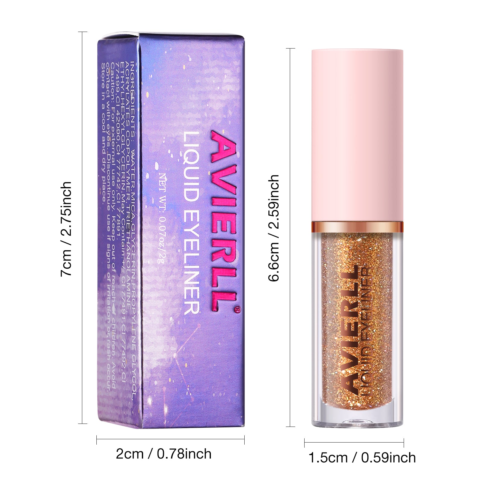 Glitter Liquid Eyeliner Pen - Long-Lasting  Smudge-Proof  Waterproof  Fast-Drying Easy-to-Use Eye Makeup with Golden Colour To