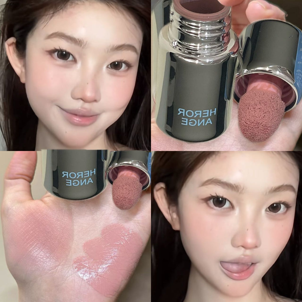 Low Saturation Matte Liquid Blush Water Light Cheek Cream Smooth Blush Big Sponge Brush Head Easy To Apply Natural Rouge Makeup