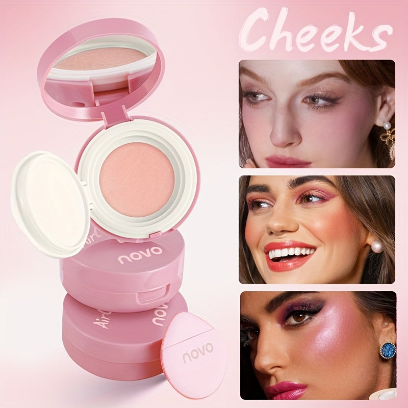 Cute Blush  Long-Lasting Soft Blush Silky Blush with Mirror  Enhance Skin Tone  Eyes and Cheeks  Holiday Gift