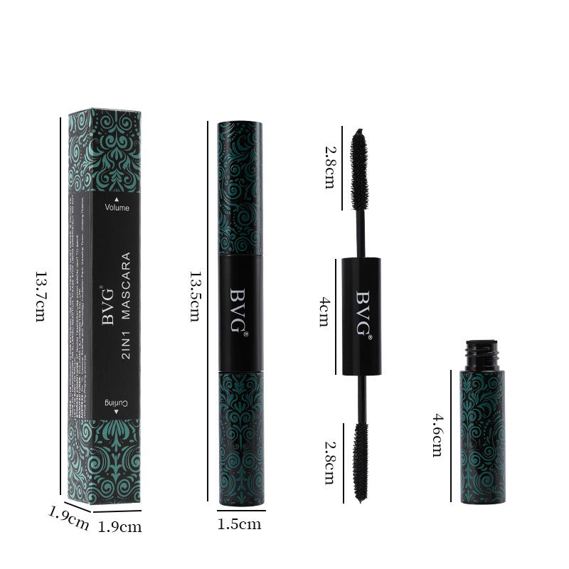 2 IN 1 Mascara Eyelashes Extension Lengthens Waterproof Volume Long Lasting Black Silk Fiber Mascara Female Makeup Cosmetic