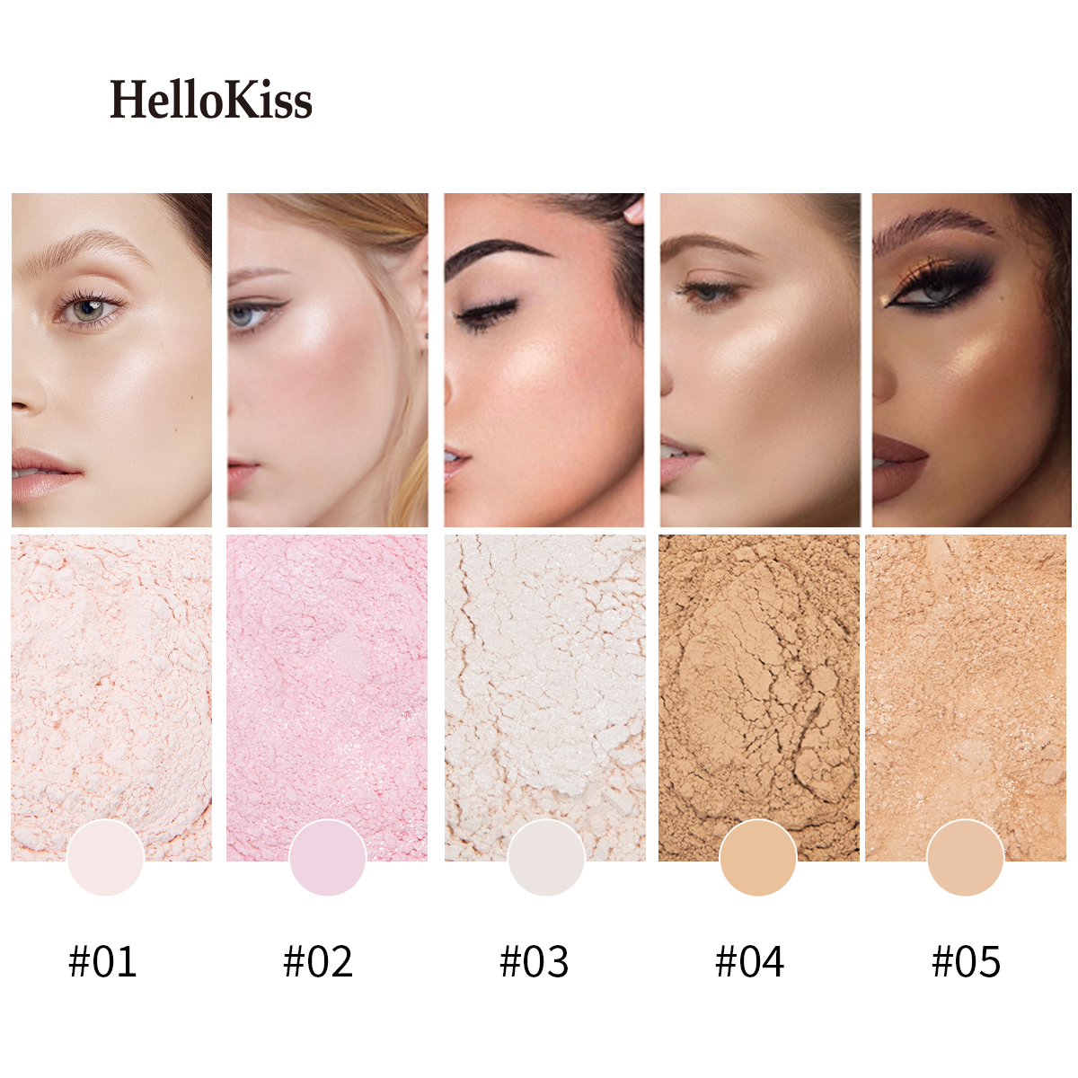 5 Colors Loose Powder Can Reduce Pores and Fine Lines, With a Long-lasting Matte Effect and Natural Facial Makeup Powder
