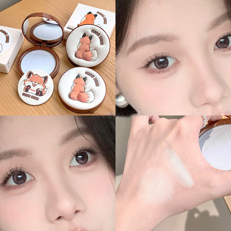 Cute Silky Matte Press Powder Makeup Setting Brightening Oil-Control Full Coverage Makeup Foundation Concealer Honey Powder