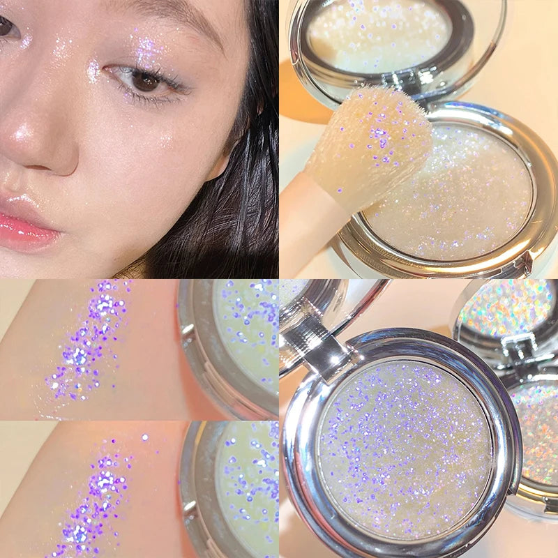 Monochrome Highlighter Palette Polarized Glitter Eye Shadow Powder Makeup Face Body Shimmer Shine High Light  Cosmetic