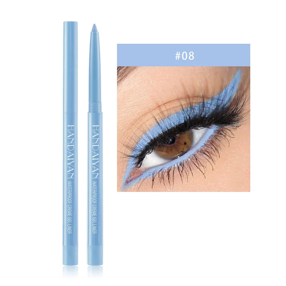 Matte Colorful Eye Liner Pen Cream 20 Colors Eyeliner Gel Pencils Option Easy To Wear Make Up Cosmetics White Yellow Blue Purple