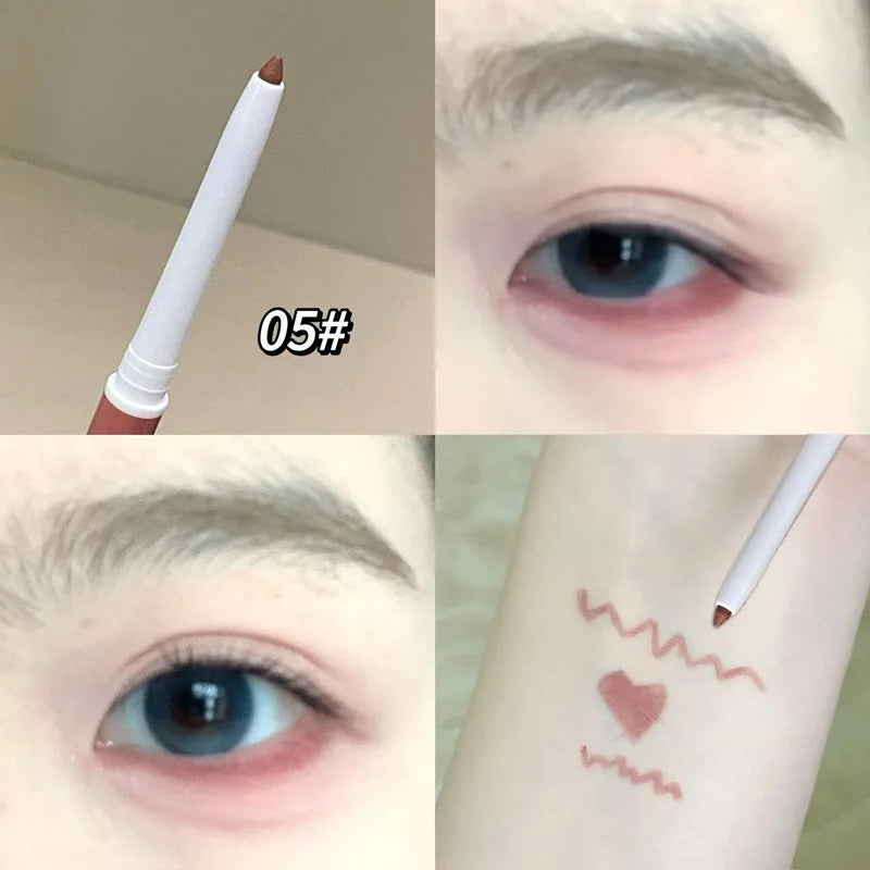 Double-ended Waterproof Eyeliner Gel Pencil Matte Shimmer Aegyo-sal Pen Black Lasting Not Blooming Quick Drying Eye Liner Makeup