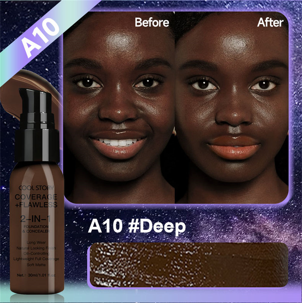 10 Color Lasting Face Foundation  Oil-Control Matte  Liquid Full Coverage Waterproof Hydrating Brighten