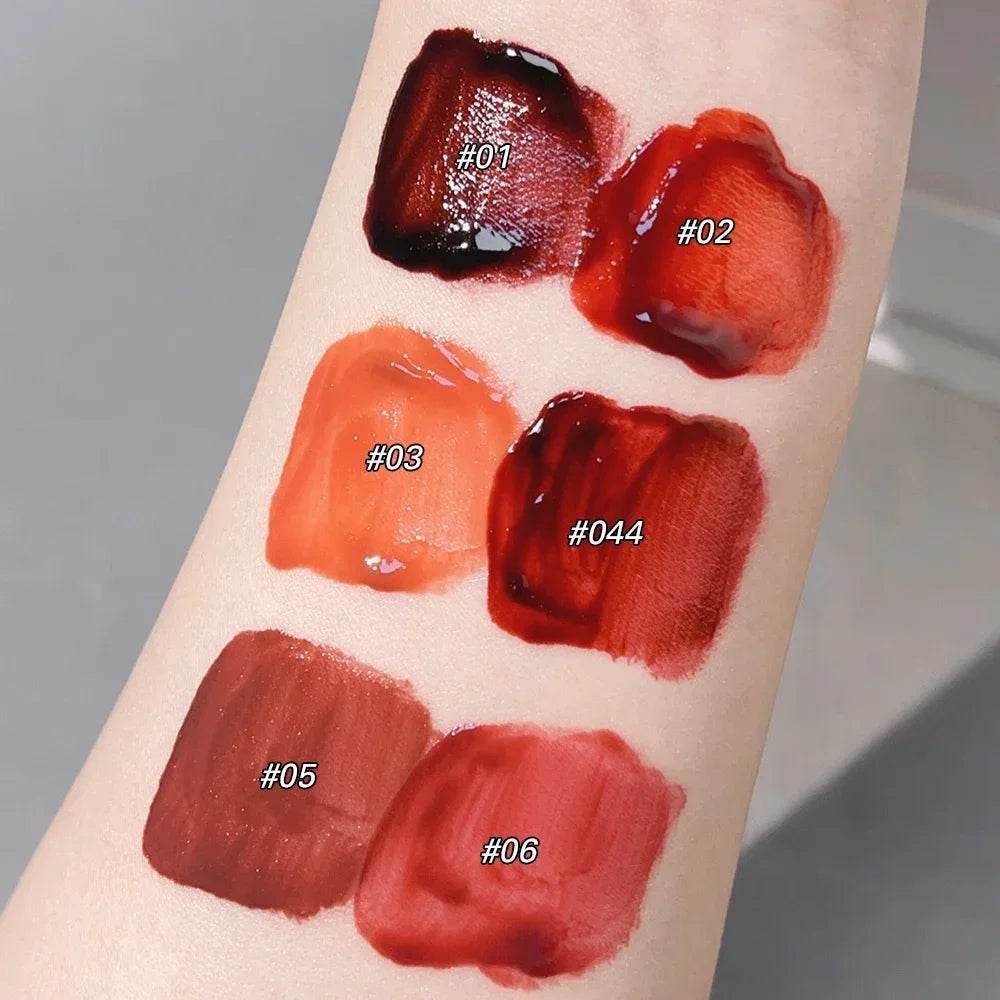 Moisturizing Mirror Lip Glaze Dark Red Brown Non Greasy Water Light Lip Gloss Long-Lasting Non-stick Cup Lightly Liquid Lipstick