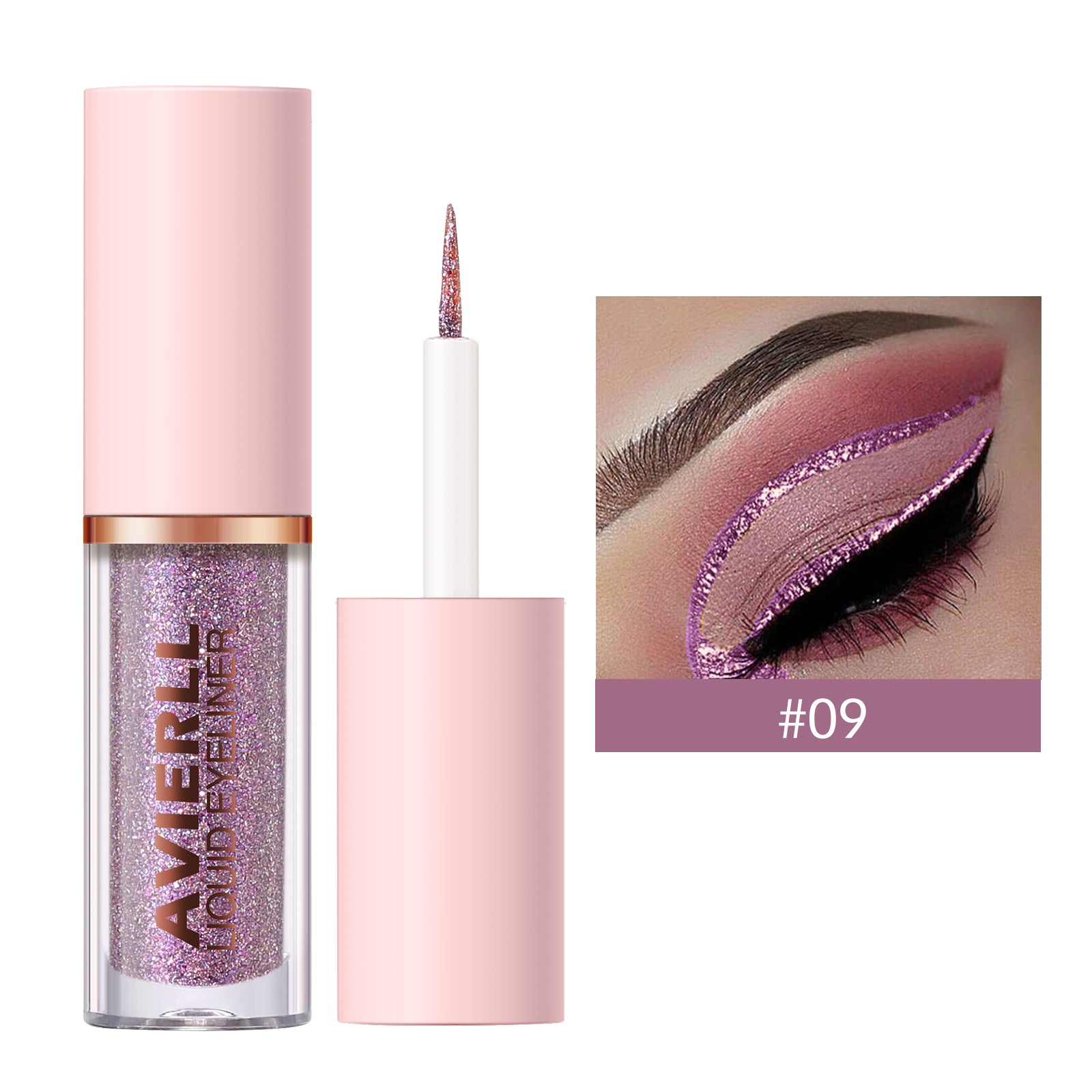 Glitter Liquid Eyeliner Pen - Long-Lasting  Smudge-Proof  Waterproof  Fast-Drying Easy-to-Use Eye Makeup with Golden Colour