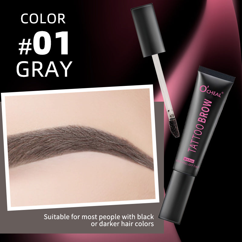 Waterproof Tattoo Brow Peel Off Tint with Stencils - Semi-Permanent Eyebrow Tint Lasts Up to 3 Days Easy to Apply Brow Makeup