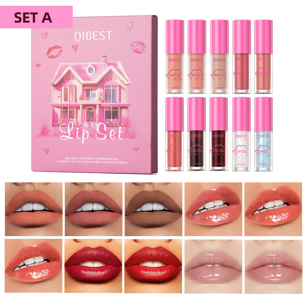 Mirror Lip Gloss Sets Waterproof Velvet Matte Liquid Lipstick Lasting Moisturizing Sexy Red Lip Tint Makeup Lip Oil Balm