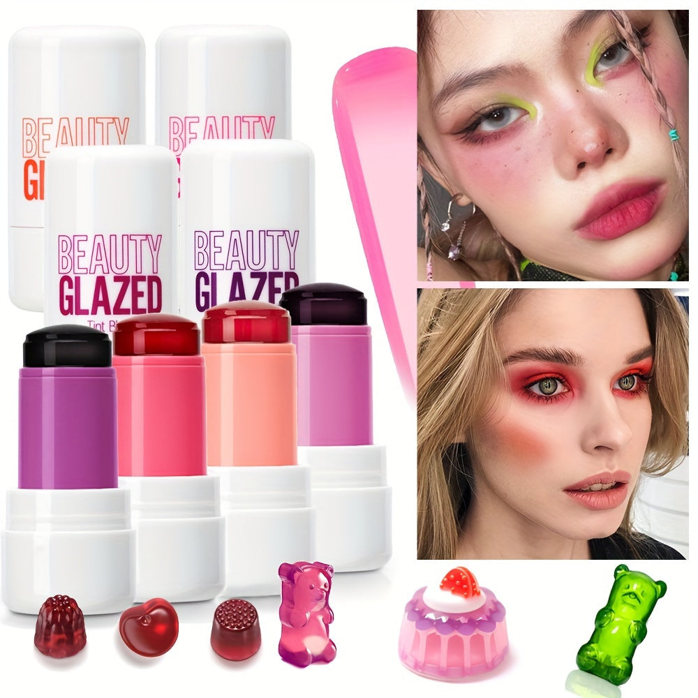 Makeup Blush Stick Lip Tinted Cooling Water Jelly Tint Jelly Blush Stick Watercolor Multi-Use Matte Blush Makeup