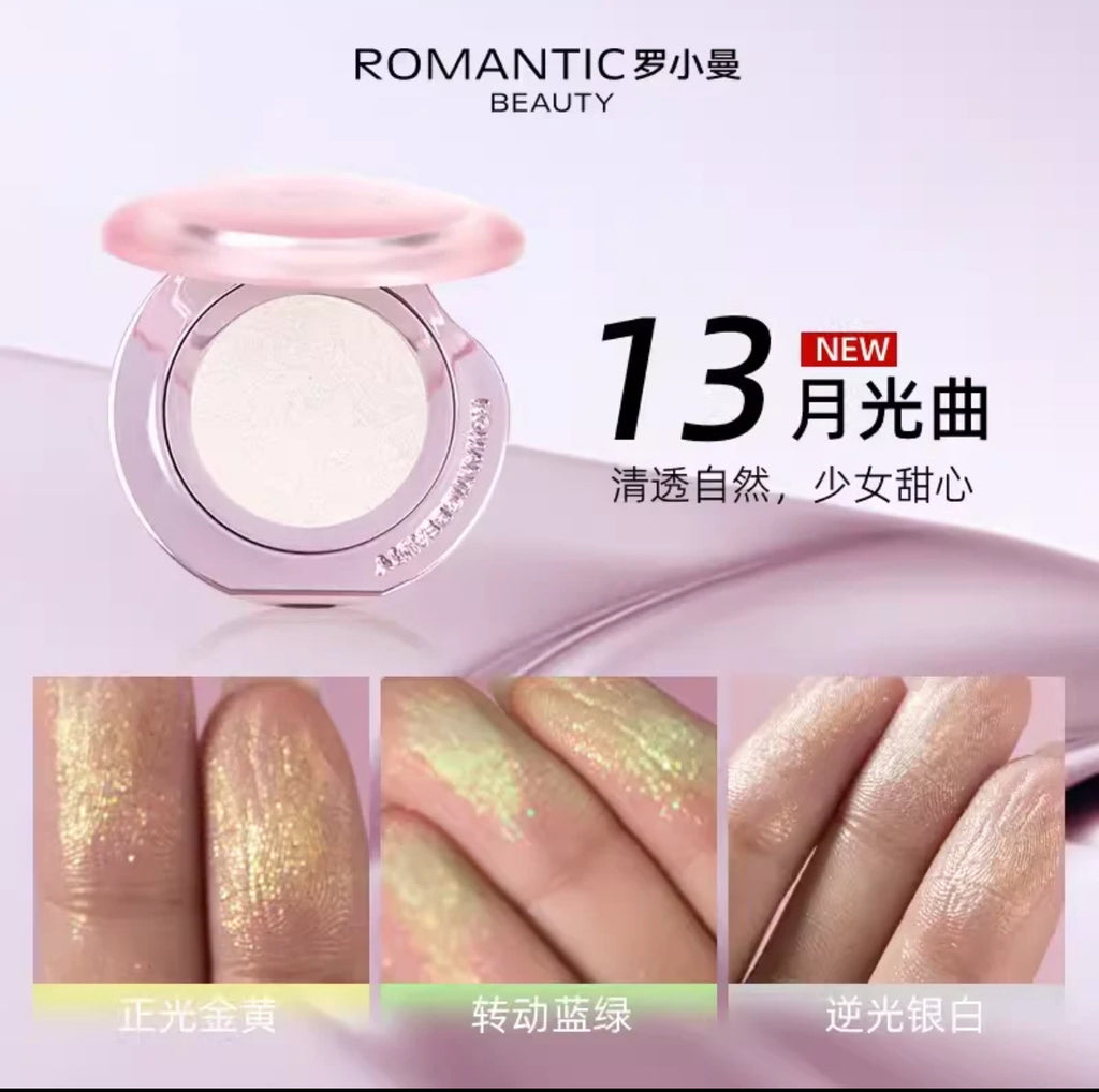 High Gloss Chameleon Highlight Matte Purple Fine Powder Cream Blusher Shiny Face Brightening Integrated Plate ROMATIC Makeup