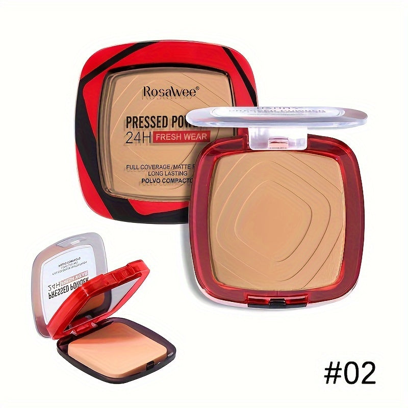Full Coverage Pressed Powder Foundation With Puff Applicator, 24H Wear Matte Control Oil Foundation Long Lasting Face Makeup