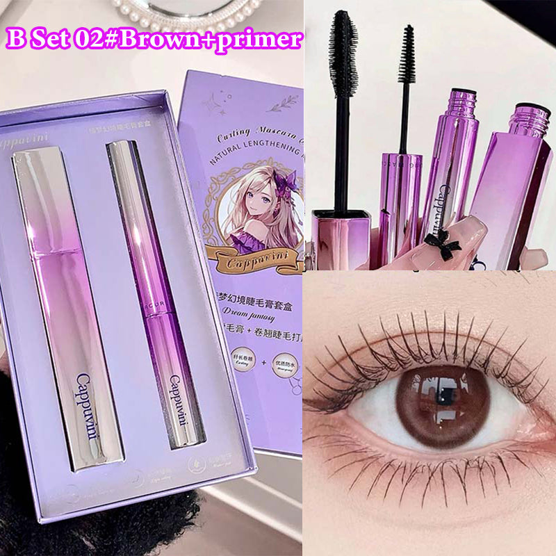 Waterproof Mascara Curling Primer Set Lengthening Volumizing Eyelash Extension Black Brown Natural Eyelash Enhance Smudge-Proof