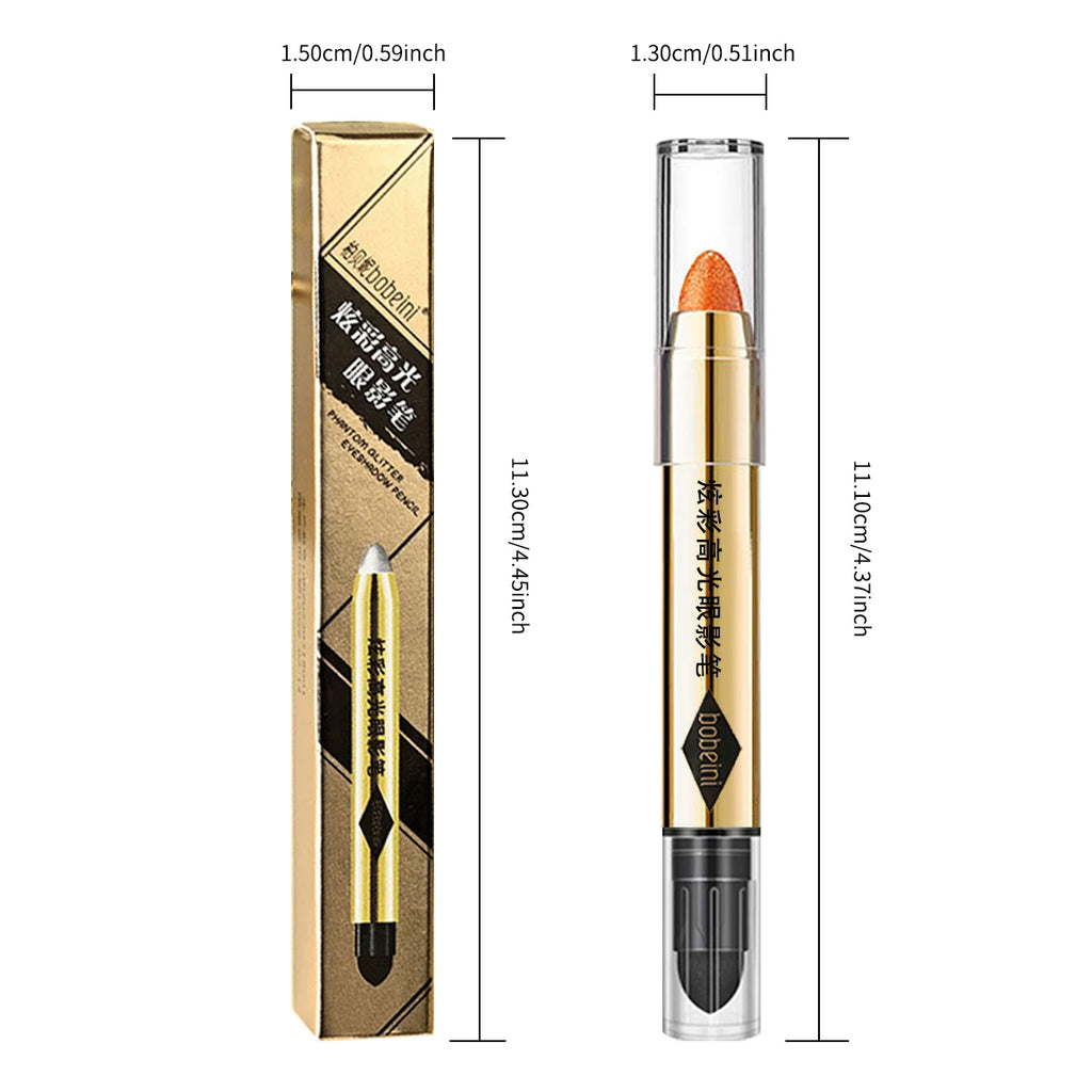 Dual-Ended Highlighter Eyeshadow Pencil – Shimmering  Brightening  Long-Lasting  Non-Smudge  Pearlescent Glow Stick for Makeup