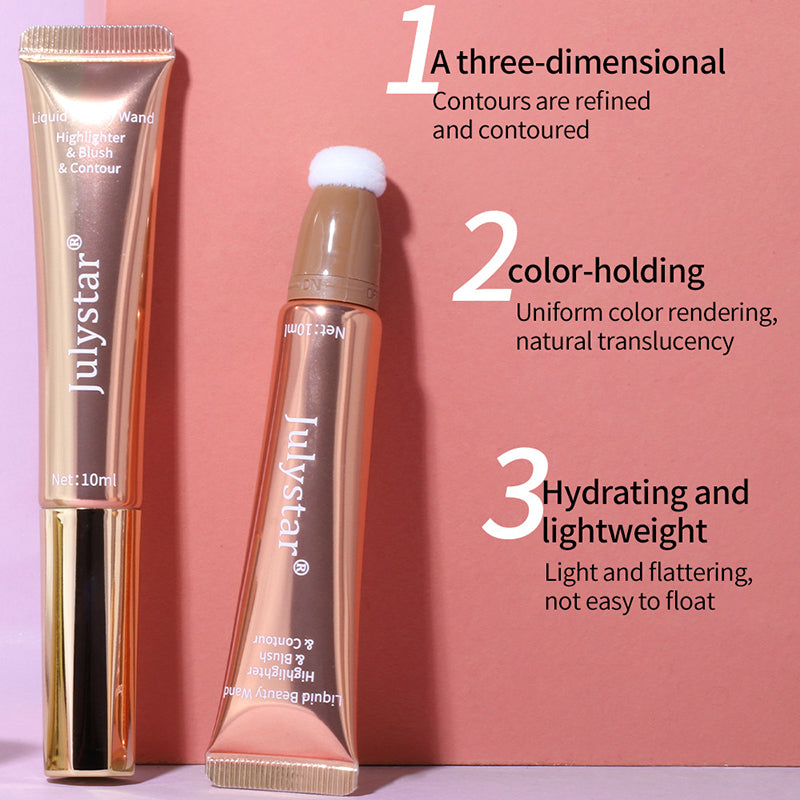 Shimmer Liquid Blush Highlighter Natural Matte Brighten Face Bronze Contour Pen Cushion Blusher Stick Rouge Rubor Korean Makeup