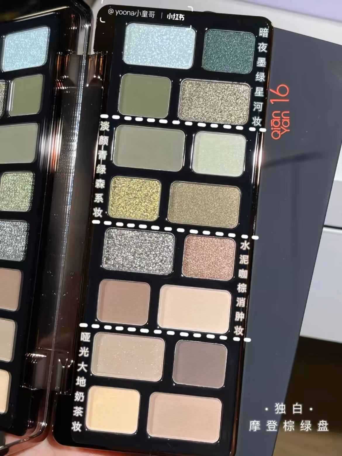 16 Color Eyeshadow Qianyan Plate Glitter Chamelon Matte Pearlescent Explosive Flash Plate Qian Yan Cowherd Sequins