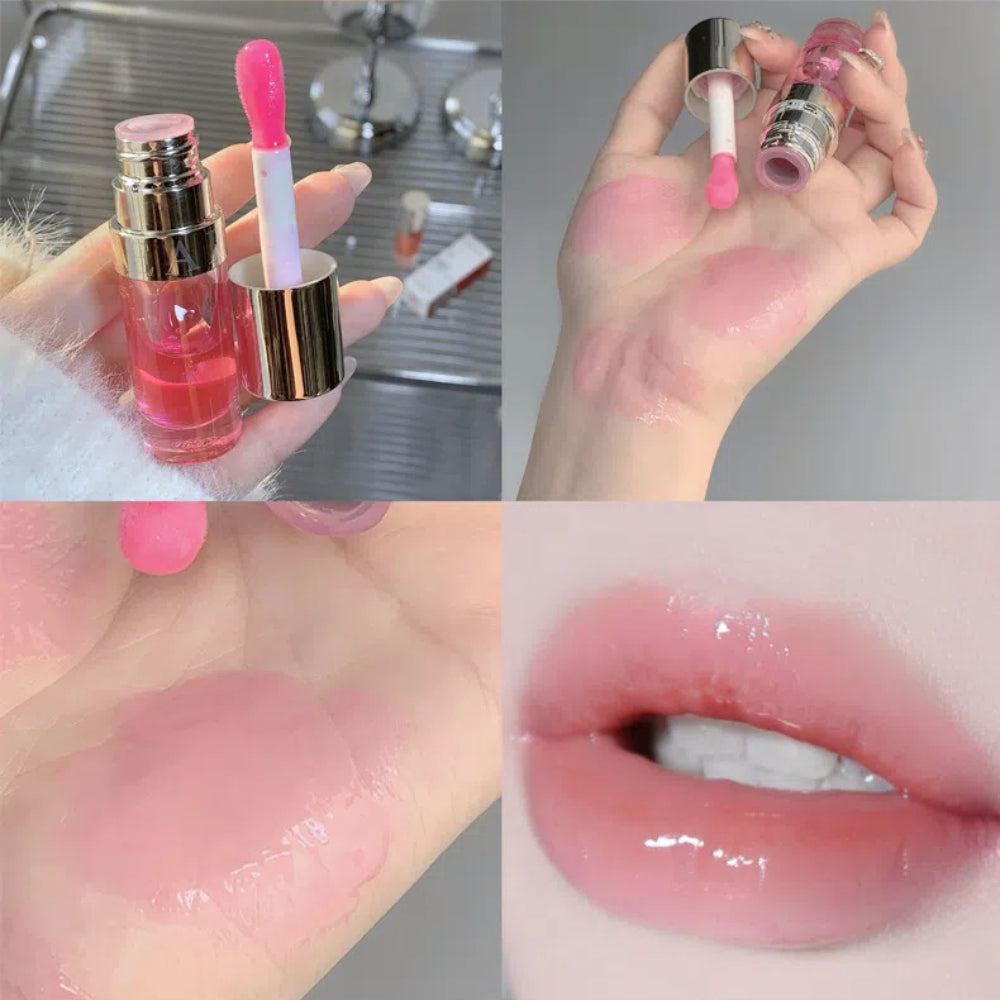 Jelly Violet Glass Lip Oil Moisturizing Transparent Plumper Lip Gloss Makeup Nutritious Liquid Lipstick Big Brush Lip Care