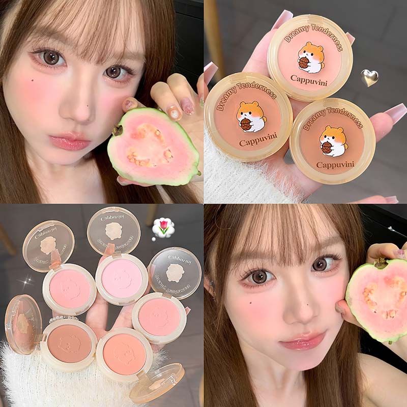 Monochrome Color Blush Matte Makeup Effect Natural Easy to Color Single Blush Pink Rouge