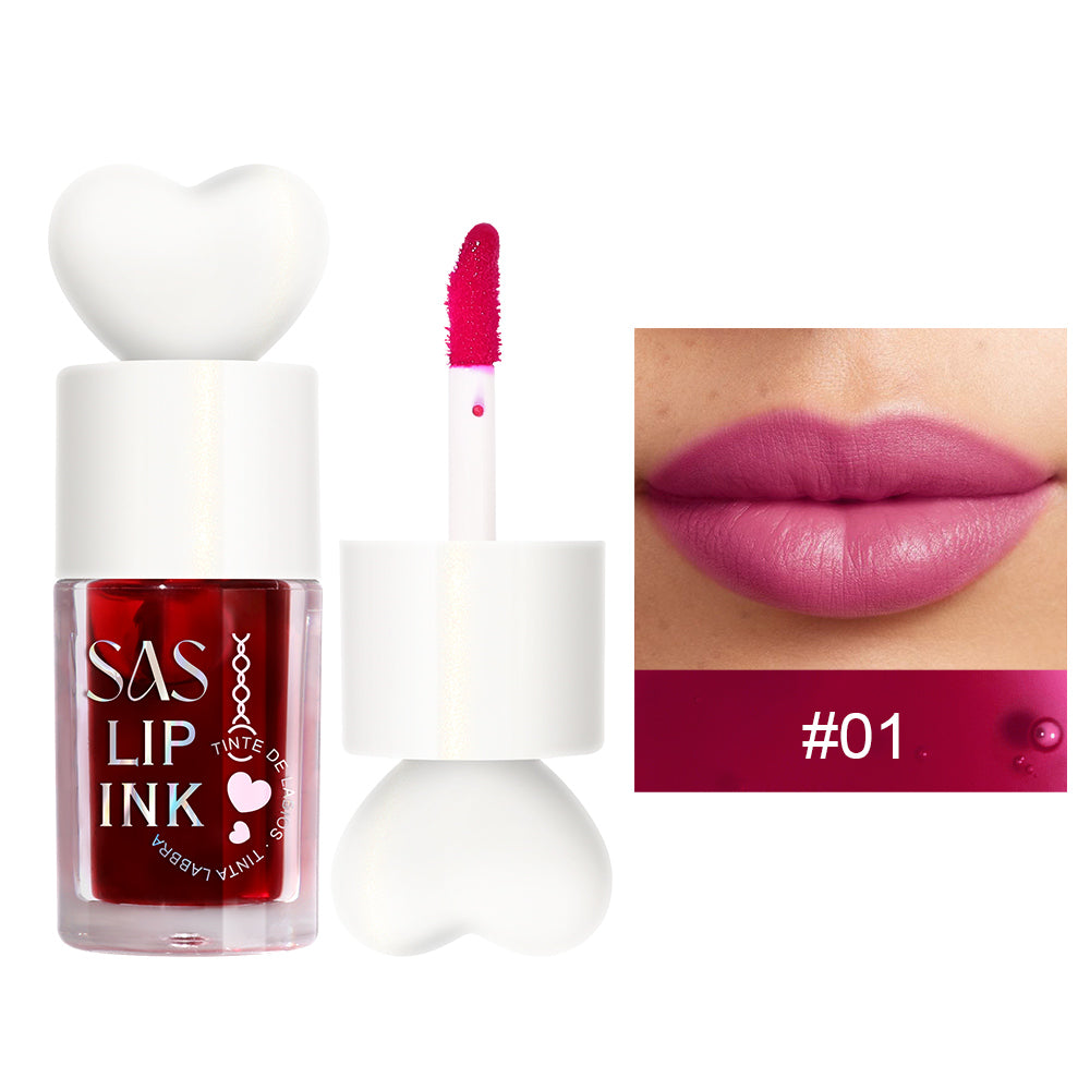 Lip ink  moisturizing  long-lasting waterproof easy to color non-stick cup lip stain  heart shape liquid lipstick