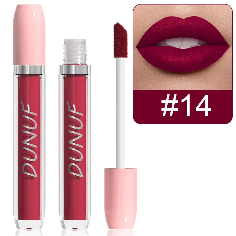 25 Color Velvet Matte  Lip Gloss Lipstick Liquid Waterproof Sexy Red Matte Lip Glaze Non-Stick  Makeup Not Easy To Fade Lip Gloss