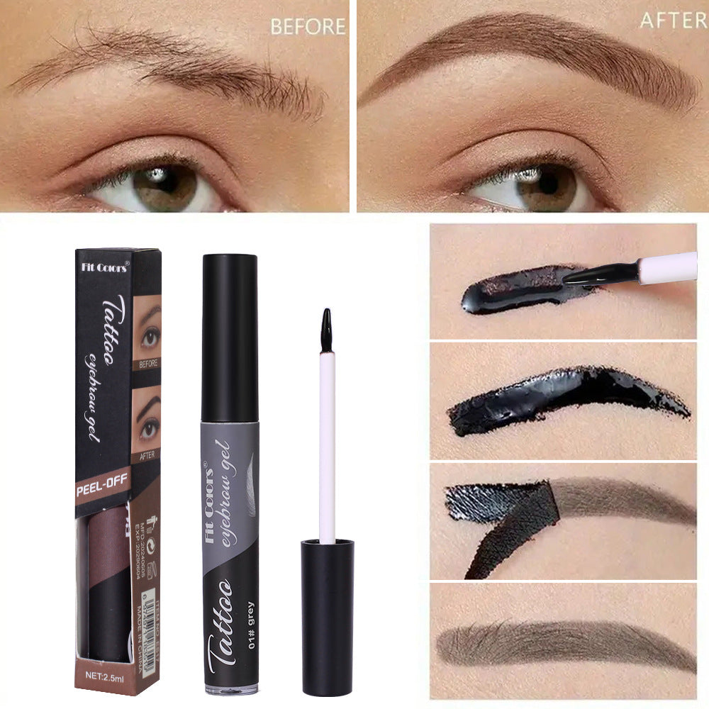 4-Color Tear Off Eyebrow Dye Long-Lasting Waterproof and Non-Smudging 3D Eyebrow Dye Adhesive